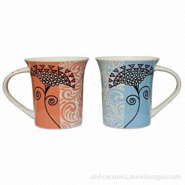 12oz New Bone China Ceramic Mugs, Various Colors Available